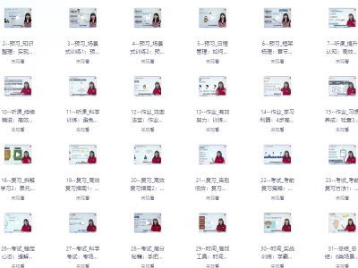 学习高手方法课（初阶+进阶共139节）掌握学习方法事半功倍，时间管理，提高效率，提升专注力等等全方位学霸养成